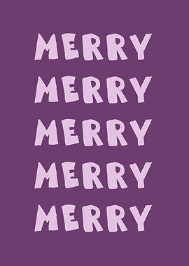 Merry Merry Christmas Plum Text Art