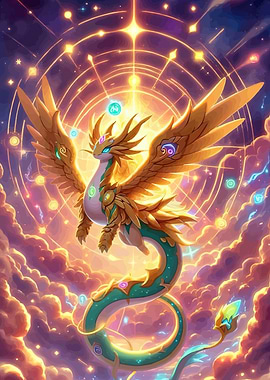 Winged Dragon Celestial Clouds