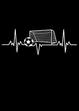 Soccer ball Heartbeat football goal frequency line graphic