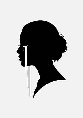 Silhouette of a crying woman