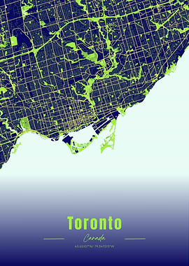 Toronto City Map Art Print
