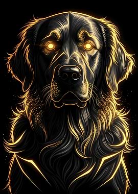 Golden Retriever with Glowing Accents