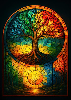 Stained Glass Tree of Life