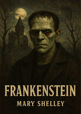 Frankenstein by Mary Shelley Book Cover