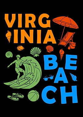 Virginia Beach Souvenir Men Surfing Virginia Beach