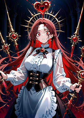 Bloody Anime Girl with Heart