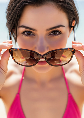 Woman with Sunglasses on the Beach