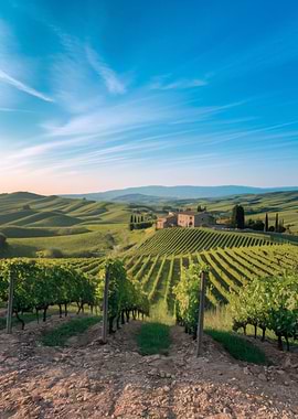 Tuscan Vineyard Landscape