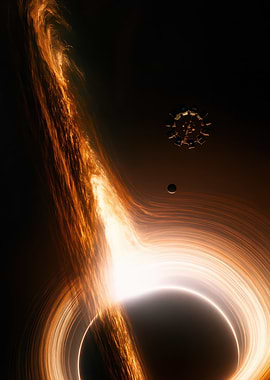 Interstellar Black Hole with Space Station