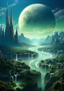 Alien planet landscape