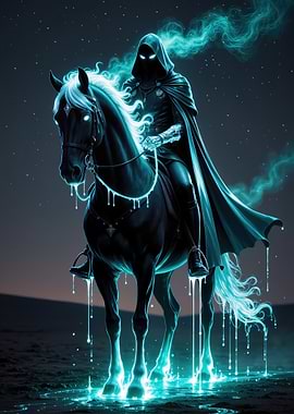 Ethereal Rider on Horseback