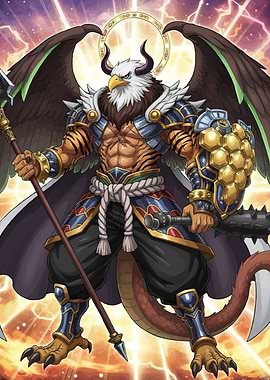 Eagle-headed Warrior Dragon Tail