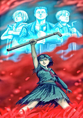 Anime Girl with Pipe and Spirits