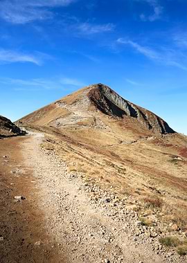 Puy de Sancy, France. Mountain Peak Under Blue Sky