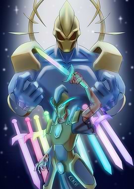 Warrior with Swords Digital Art