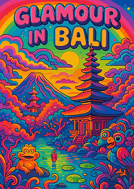 Glamour in Bali Psychedelic Art