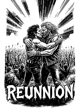 Reunion: Two Men Embrace in Crowd
