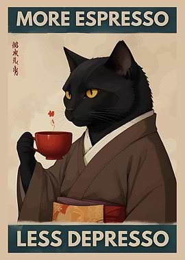 More Espresso Less Depresso Cat