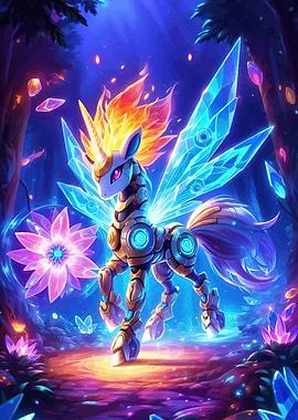 Mechanical Unicorn Crystal Wings