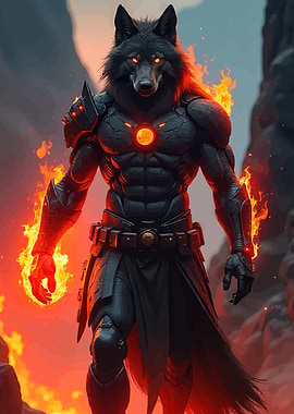 Armored Wolf Warrior Fire
