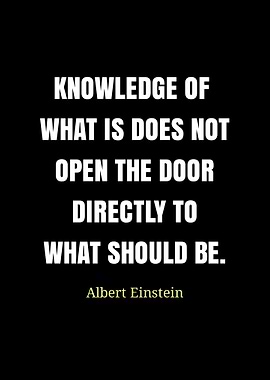 Einstein Quote: Knowledge and the Door