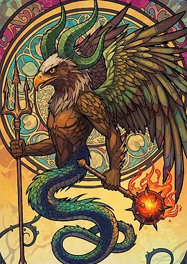 Mythical Eagle Serpent Hybrid Creature