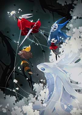 Hollow Knight characters in digital art