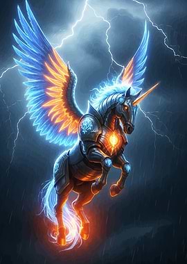 Armored Pegasus Stormy Weather