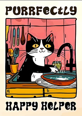 Purrfectly Happy Helper Cat