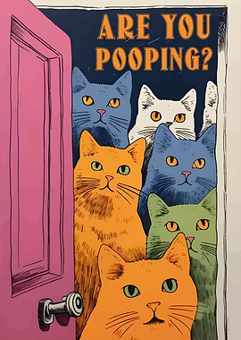 Cats Asking: Are You Pooping?