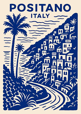 Positano Italy Travel Poster