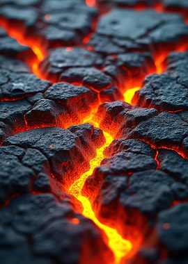 Cracked Earth with Molten Lava