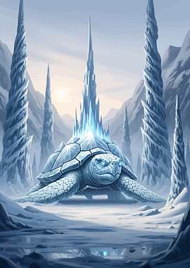 Ice Turtle Frozen Landscape