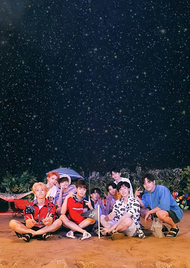 Group of Young Men Under Starry Sky