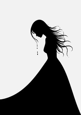 Silhouette of a weeping woman