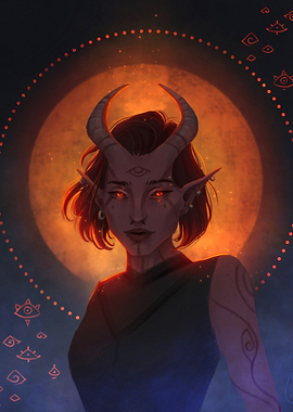 Fantasy Portrait: Tiefling with Third Eye