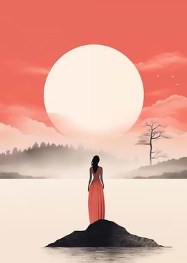 Woman in dress Boho Art