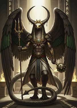 Egyptian God Wings and Horns