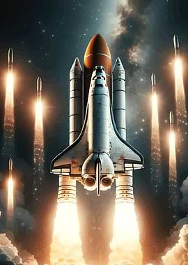 Space Shuttle Launching Space