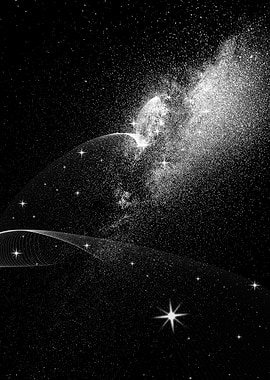 Abstract Black and White Starscape