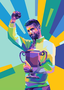 Novak Djokovic with his trophy