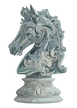 Ornate Chess Knight Illustration