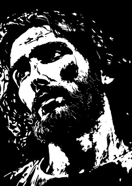 Monochrome Portrait of a Bearded Man