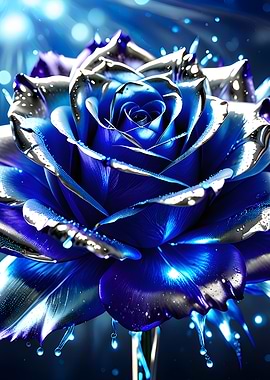 Blue and Silver Rose