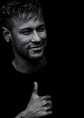 Neymar Black and White Portrait