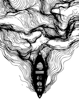 Boat in Abstract Black and White