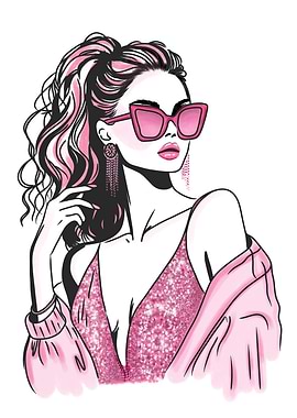 Pink Fashion Illustration
