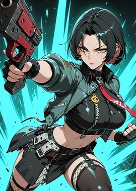 Jane Doe Zenless Zone Zero Anime Woman with Gun