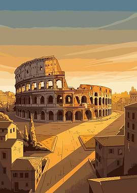 Colosseum in Rome Illustration