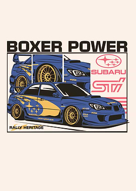 Subaru STI Boxer Power Illustration